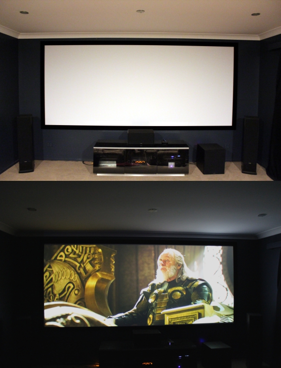 MASSIVE Home CINEMA with 224 Diagonal Screen with Christie projector! -  Seaton, JTR, PSA 